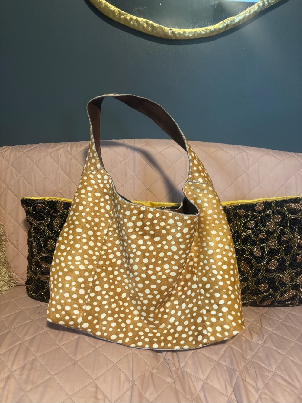 Latico Leather Petite Lindsey Shoulder Bag in Deer Print